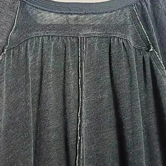 WE THE FREE - FREE PEOPLE Women's Acadia Henley Grey Half Button Shirt Size XS - Picture 13 of 16